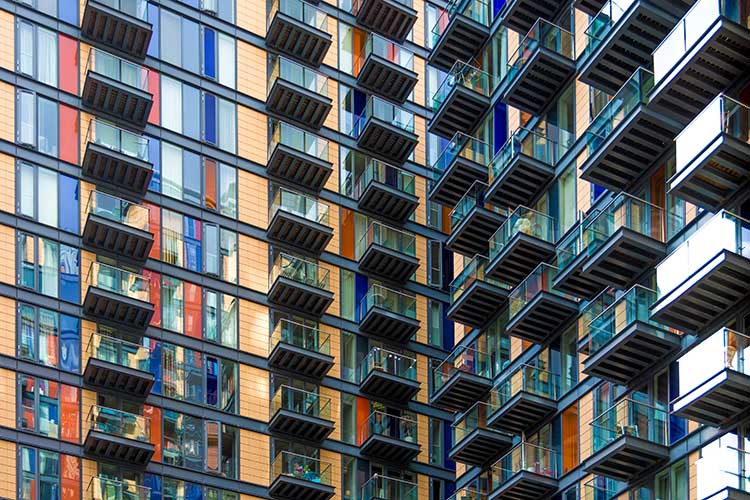 Residential apartment buildings in East London