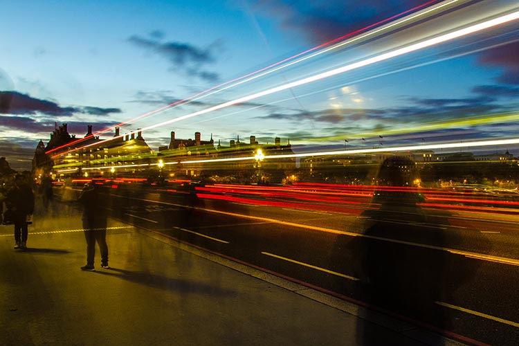 The blue hour long exposure on Westminster Bridge