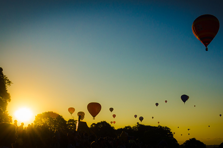 Bristol Balloon Festival at dawn