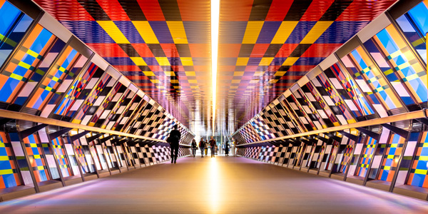 Colourful foot tunnel